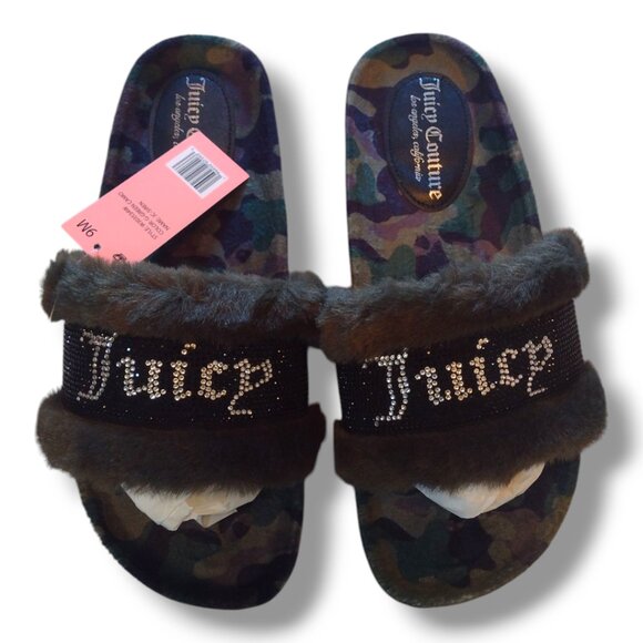 Juicy Couture Siren Slides - Green Camo - Picture 2 of 3